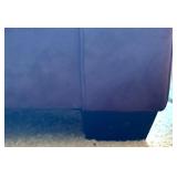 Brown Suede-Look 3-Seat Sofa by Precedent Sherrill Furniture with 2 Lavender Pillows and 2 Tan Pillows