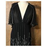 Janice Wainwright at Forty Seven Poland Street Black Beaded Dress UK 14 US 12
