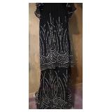 Janice Wainwright at Forty Seven Poland Street Black Beaded Dress UK 14 US 12