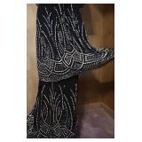 Janice Wainwright at Forty Seven Poland Street Black Beaded Dress UK 14 US 12