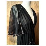 Janice Wainwright at Forty Seven Poland Street Black Beaded Dress UK 14 US 12