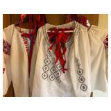 Ukrainian Embroidered Blouse and Folk Costume Accessories Set