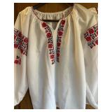 Ukrainian Embroidered Blouse and Folk Costume Accessories Set