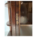 Vintage Wall-Mount Display Cabinet with Glass Door and Side Shelves