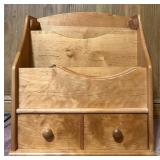 Wood Desktop Organizer and Black Mesh 2-Drawer Storage Unit