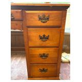 Traditional Wood Office Desk with Seven Drawers and Brass Handles