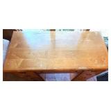 Traditional Wood Office Desk with Seven Drawers and Brass Handles