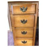 Wood Office Desk with 8 Drawers and Brass Handles