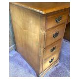 Wood Office Desk with 8 Drawers and Brass Handles