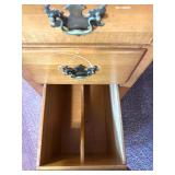 Wood Office Desk with 8 Drawers and Brass Handles