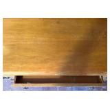 Wood Office Desk with 8 Drawers and Brass Handles