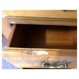 Wood Office Desk with 8 Drawers and Brass Handles