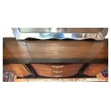 Bedroom Suite: Lowboy Dresser with Mirror, Tallboy Dresser, Bed Frame, 2 Nightstands