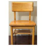 Vintage Childs Wooden Side Chair with wear