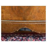 Vintage Wood Bow Front 4-Drawer Dresser with Brass Pulls