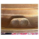 Vintage Wood Bow Front 4-Drawer Dresser with Brass Pulls