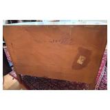 Vintage Wood Bow Front 4-Drawer Dresser with Brass Pulls