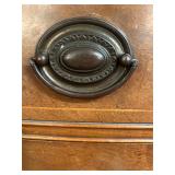 Vintage Wood Bow Front 4-Drawer Dresser with Brass Pulls