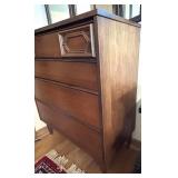 Bassett Mid-Century Highboy Dresser with Carved Mirror