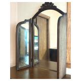 Bassett Mid-Century Highboy Dresser with Carved Mirror