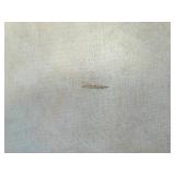 Vintage Cream Metal Tole Floor Lamp and White Upholstered Wood Armchair