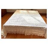 Lot of 2 Vintage Handcrafted Bedspreads and Table Runner