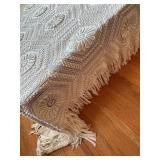 Lot of 2 Vintage Handcrafted Bedspreads and Table Runner