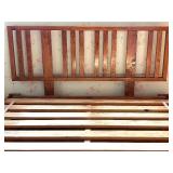 Wooden Slat Queen Bed Frame with Headboard