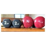 Set of 2-LB and 4-LB Dumbbells, Pair Each