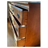 Six-Drawer Dresser With Mirror, Medium Wood Finish