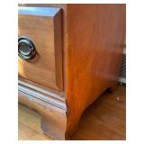 Six-Drawer Dresser With Mirror, Medium Wood Finish