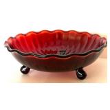 Ruby Red & Clear Glassware Lot - Lenox, Vintage Bowls, Plates, Pitcher