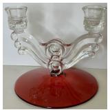 Ruby Red & Clear Glassware Lot - Lenox, Vintage Bowls, Plates, Pitcher
