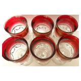 Ruby Red & Clear Glassware Lot - Lenox, Vintage Bowls, Plates, Pitcher