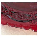 Ruby Red & Clear Glassware Lot - Lenox, Vintage Bowls, Plates, Pitcher