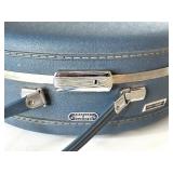 Vintage American Tourister Tri-Taper Blue Round Hat Box Luggage