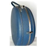 Vintage American Tourister Tri-Taper Blue Round Hat Box Luggage