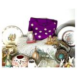 Easter and Spring Decor Lot - Plates, Linens, Figures, and More