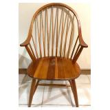 Pair of Windsor Style Wooden Arm and Side Chairs