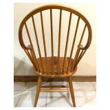 Pair of Windsor Style Wooden Arm and Side Chairs