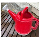 Vintage Craftsman Reel Lawn Mower, Wood Outdoor Lounger, and Metal Snow Shovel