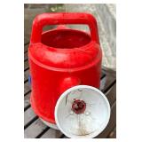 Vintage Craftsman Reel Lawn Mower, Wood Outdoor Lounger, and Metal Snow Shovel