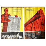 Early 1980s Soviet Propaganda Poster USSR Economic Plan 1981-1985 and Map