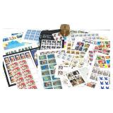 US Mint Stamp Collection Lot with Vintage Brass Stamp Roll Dispenser