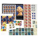 US Mint Stamp Collection Lot with Vintage Brass Stamp Roll Dispenser