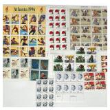 US Commemorative Stamp Sheet Lot - Civil War, Moon Landing, Olympics