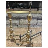 27 inch Fireplace Grate with Brass Andirons
