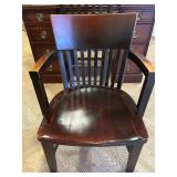 Wood Office Desk and Two Matching Chairs