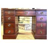 Wood Office Desk and Two Matching Chairs