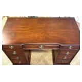 Wood Office Desk and Two Matching Chairs